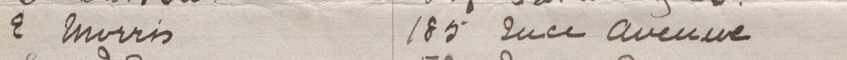 Image of E Morris's signature and address in the petition