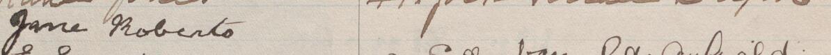 Image of Jane Roberts's signature and address in the petition