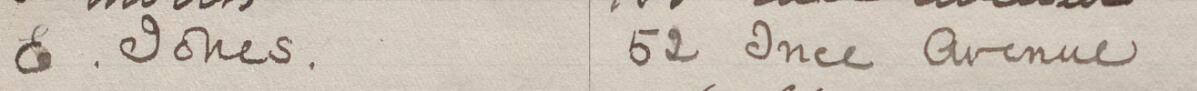 Image of E Jones's signature and address in the petition