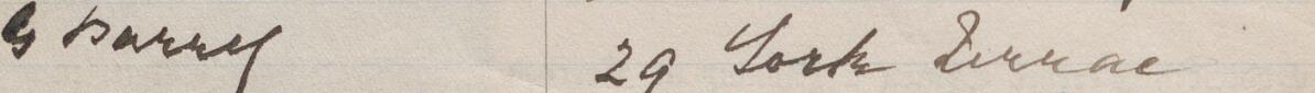Image of G Parry's signature and address in the petition