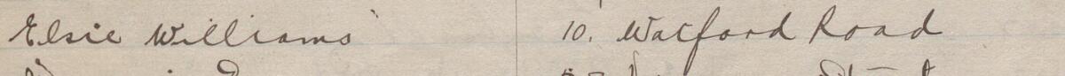 Image of Elsie Williams's signature and address in the petition
