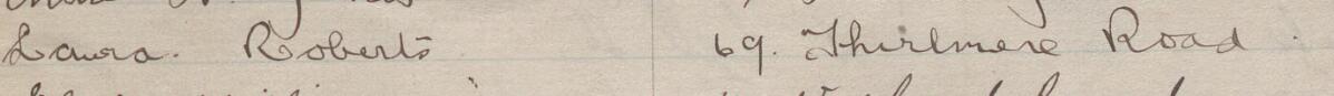 Image of Laura Roberts's signature and address in the petition
