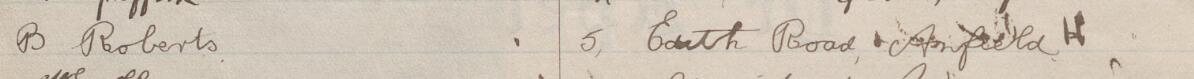 Image of B Roberts's signature and address in the petition
