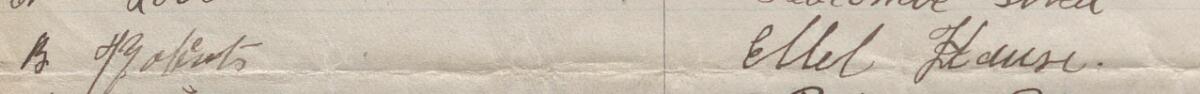Image of B Roberts's signature and address in the petition