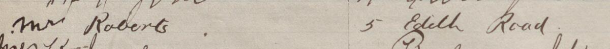 Image of Mrs Roberts.'s signature and address in the petition