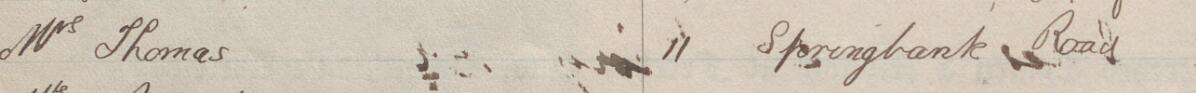 Image of Mrs Thomas's signature and address in the petition