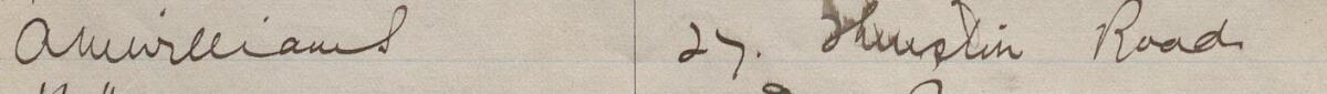 Image of AM Williams's signature and address in the petition