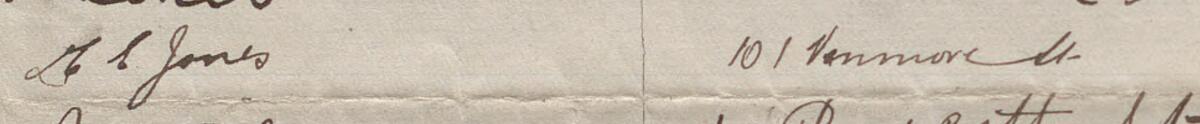 Image of M. I. Jones's signature and address in the petition