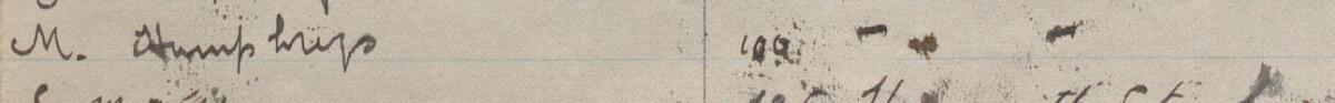 Image of M. Humphreys's signature and address in the petition