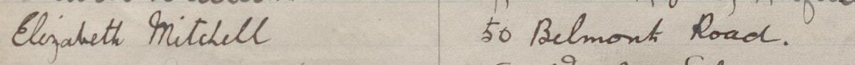 Image of Elizabeth Mitchell's signature and address in the petition