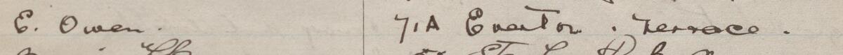 Image of E. Owen's signature and address in the petition