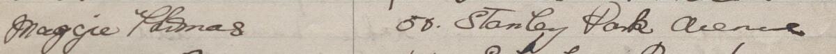 Image of Maggie Thomas's signature and address in the petition