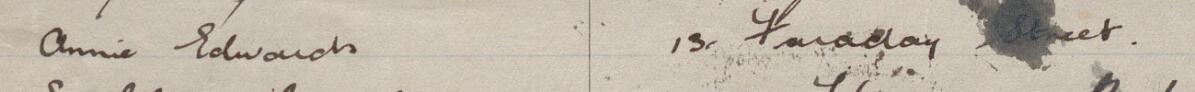Image of Annie Edwards's signature and address in the petition