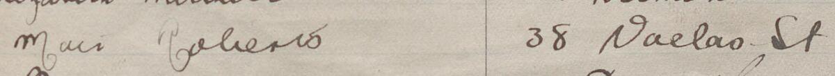Image of Mair Roberts's signature and address in the petition