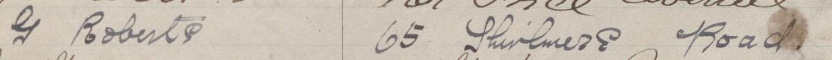 Image of G Roberts's signature and address in the petition