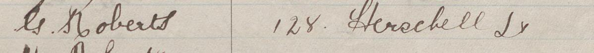 Image of G. Roberts's signature and address in the petition