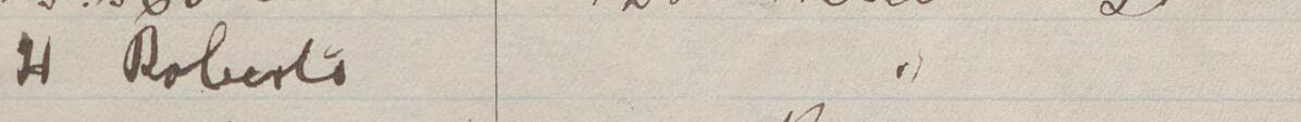 Image of H Roberts's signature and address in the petition