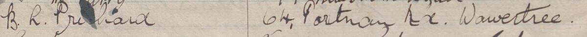 Image of B. L. Pritchard's signature and address in the petition