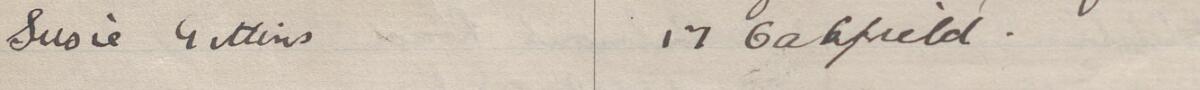 Image of Susie Gittins's signature and address in the petition