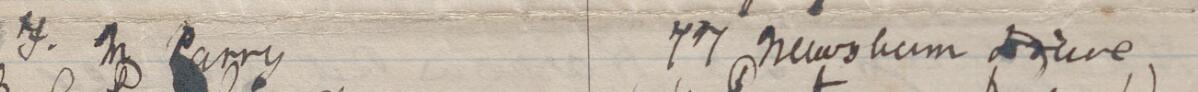Image of F. M. Parry's signature and address in the petition