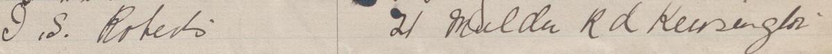 Image of J. S. Roberts's signature and address in the petition