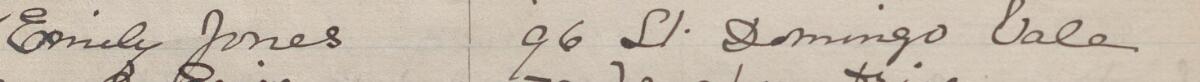 Image of Emily Jones's signature and address in the petition