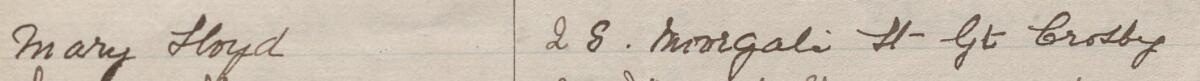 Image of Mary Lloyd's signature and address in the petition