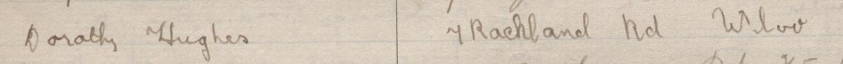 Image of Dorothy Hughes's signature and address in the petition