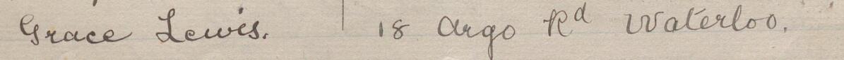 Image of Grace Lewis's signature and address in the petition