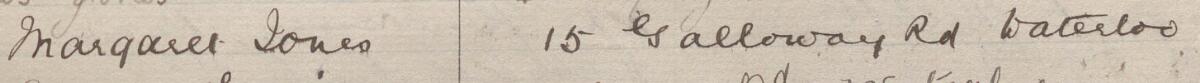 Image of Margaret Jones's signature and address in the petition