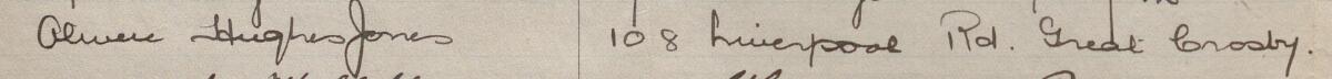 Image of Olwen Hughes Jones's signature and address in the petition