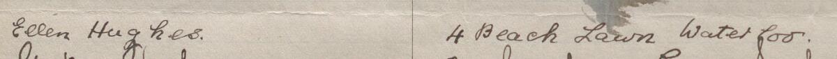 Image of Ellen Hughes's signature and address in the petition
