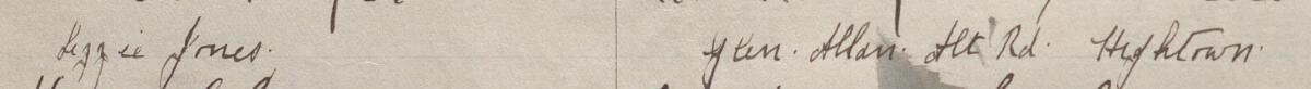 Image of Lizzie Jones's signature and address in the petition