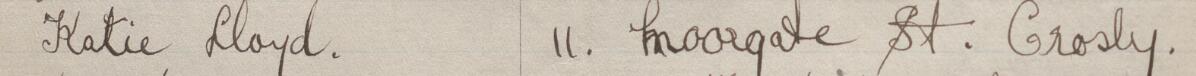 Image of Katie Lloyd's signature and address in the petition