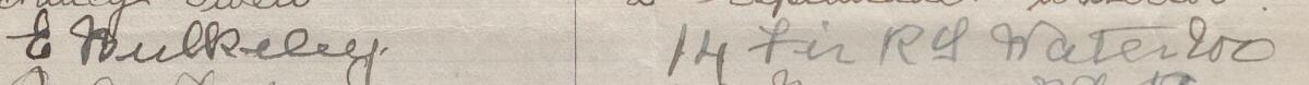 Image of E Bulkeley's signature and address in the petition