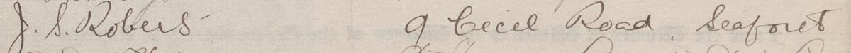 Image of J S Robins's signature and address in the petition