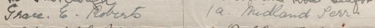 Image of Grace E Roberts's signature and address in the petition
