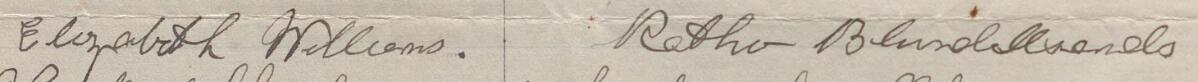 Image of Elizabeth Williams's signature and address in the petition