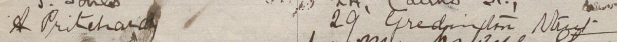 Image of A Pritchard's signature and address in the petition