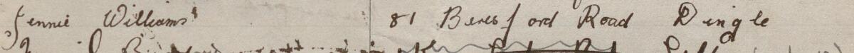 Image of Jennie Williams's signature and address in the petition