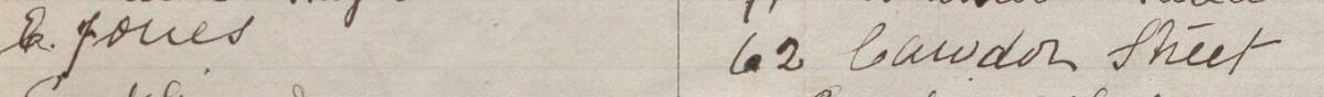 Image of E Jones's signature and address in the petition