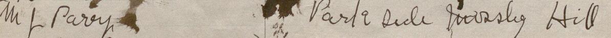 Image of M L Parry's signature and address in the petition