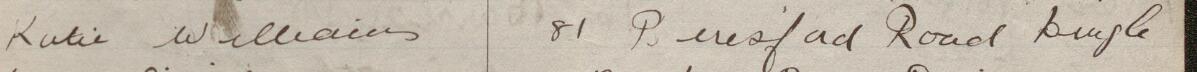 Image of Katie Williams's signature and address in the petition