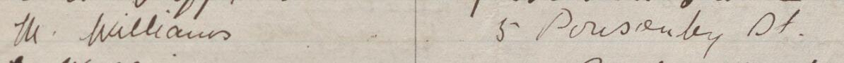 Image of M Williams's signature and address in the petition