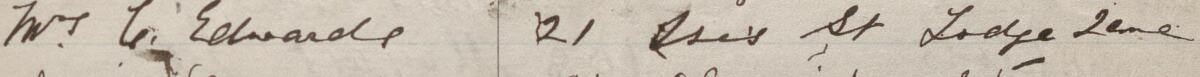 Image of Mrs C Edwards's signature and address in the petition
