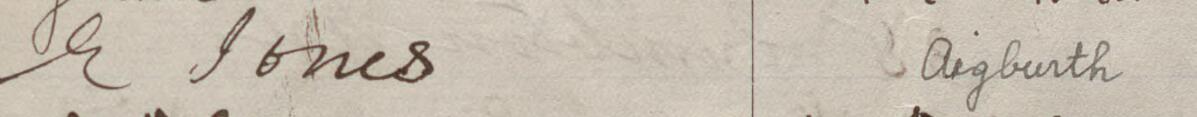 Image of E Jones's signature and address in the petition