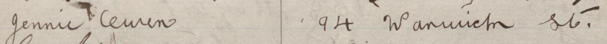 Image of Jennie owen's signature and address in the petition