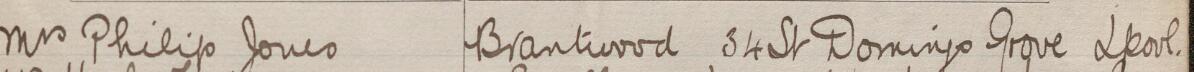 Image of Mrs Philip Jones's signature and address in the petition