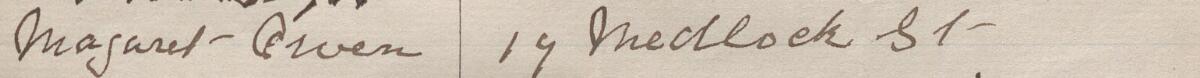 Image of Margaret Owen's signature and address in the petition