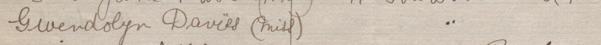 Image of Gwendolyn Davies (Miss)'s signature and address in the petition